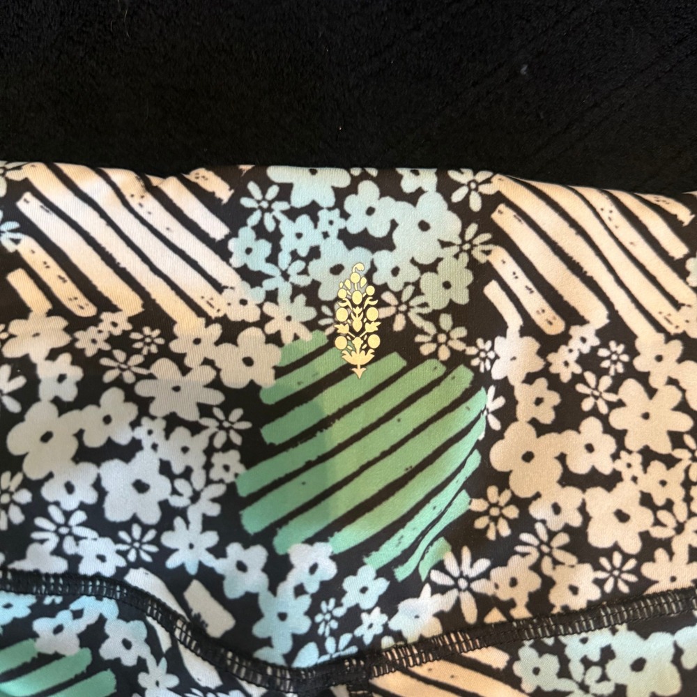 Free People Movement Leggings XS‎ Lose Control Daisy Check Activewear Green - Picture 7 of 7